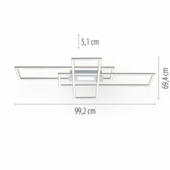 Luminaires Leuchten Direkt Éclairage Led|Plafonnier Leuchten-Direkt ASMIN LED Acier brossé, 1 lumière, Télécommandes