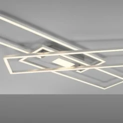 Luminaires Leuchten Direkt Éclairage Led|Plafonnier Leuchten-Direkt ASMIN LED Acier brossé, 1 lumière, Télécommandes