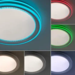 Luminaires Leuchten Direkt Éclairage Led|Plafonnier Leuchten-Direkt SPHERIC LED Blanc, 2 lumières, Télécommandes, Changeur de couleurs