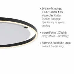 Luminaires Leuchten Direkt Éclairage Led|Plafonnier Leuchten-Direkt RITUS LED Anthracite, 1 lumière
