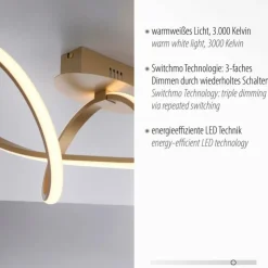 Luminaires Leuchten Direkt Éclairage Led|Plafonnier Leuchten-Direkt MARIA LED Laiton, 1 lumière