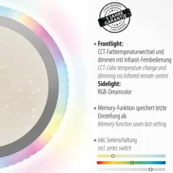 Luminaires Leuchten Direkt Éclairage Led|Plafonnier Leuchten-Direkt CYBA LED Argenté, 2 lumières, Télécommandes, Changeur de couleurs