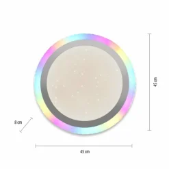 Luminaires Leuchten Direkt Éclairage Led|Plafonnier Leuchten-Direkt CYBA LED Argenté, 2 lumières, Télécommandes, Changeur de couleurs