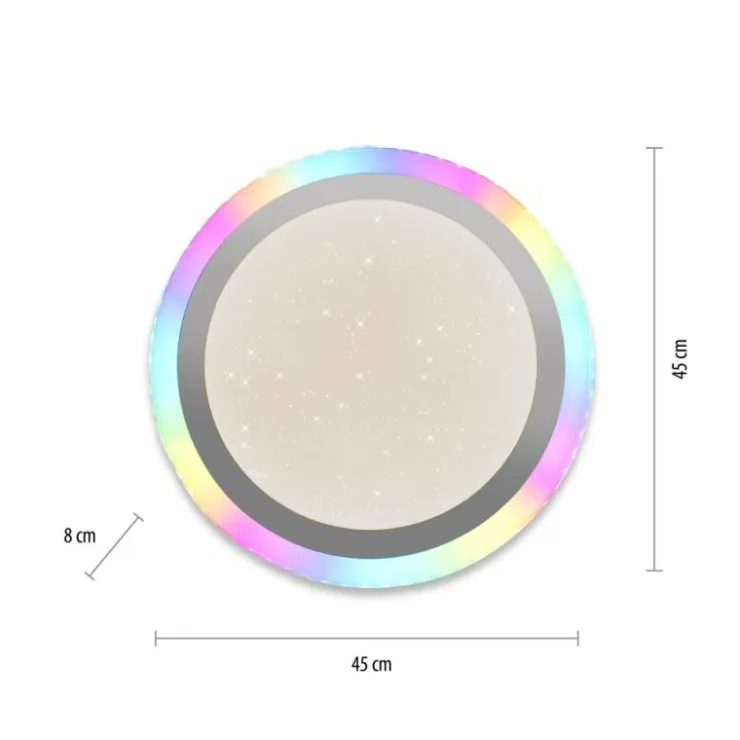 Luminaires Leuchten Direkt Éclairage Led|Plafonnier Leuchten-Direkt CYBA LED Argenté, 2 lumières, Télécommandes, Changeur de couleurs