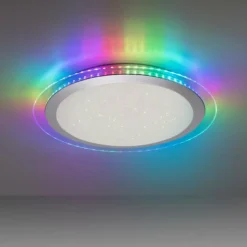 Luminaires Leuchten Direkt Éclairage Led|Plafonnier Leuchten-Direkt CYBA LED Argenté, 2 lumières, Télécommandes, Changeur de couleurs