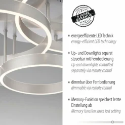 Luminaires Leuchten Direkt Éclairage Led|Plafonnier Leuchten-Direkt LILLUTI LED Argenté, 2 lumières, Télécommandes
