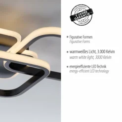 Luminaires Leuchten Direkt Éclairage Led|Plafonnier Leuchten-Direkt SEVENT LED Noir, 1 lumière