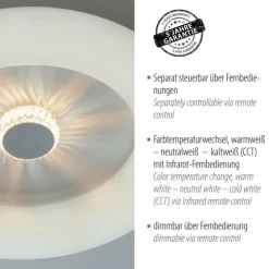 Luminaires Leuchten Direkt Éclairage Led|Plafonnier Leuchten-Direkt VERTIGO LED Blanc, 1 lumière, Télécommandes