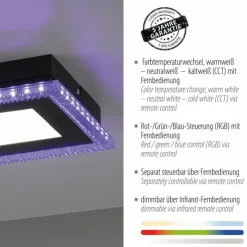 Luminaires Leuchten Direkt Éclairage Led|Plafonnier Leuchten-Direkt ACRI LED Noir, 2 lumières, Télécommandes