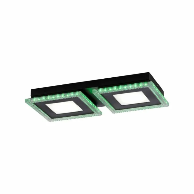 Luminaires Leuchten Direkt Éclairage Led|Plafonnier Leuchten-Direkt ACRI LED Noir, 2 lumières, Télécommandes