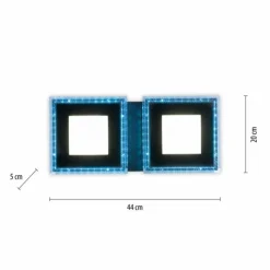 Luminaires Leuchten Direkt Éclairage Led|Plafonnier Leuchten-Direkt ACRI LED Noir, 2 lumières, Télécommandes