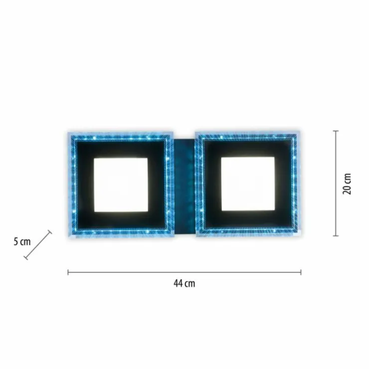 Luminaires Leuchten Direkt Éclairage Led|Plafonnier Leuchten-Direkt ACRI LED Noir, 2 lumières, Télécommandes