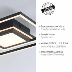 Luminaires Leuchten Direkt Éclairage Led|Plafonnier Leuchten-Direkt ASMIN LED Noir, 1 lumière