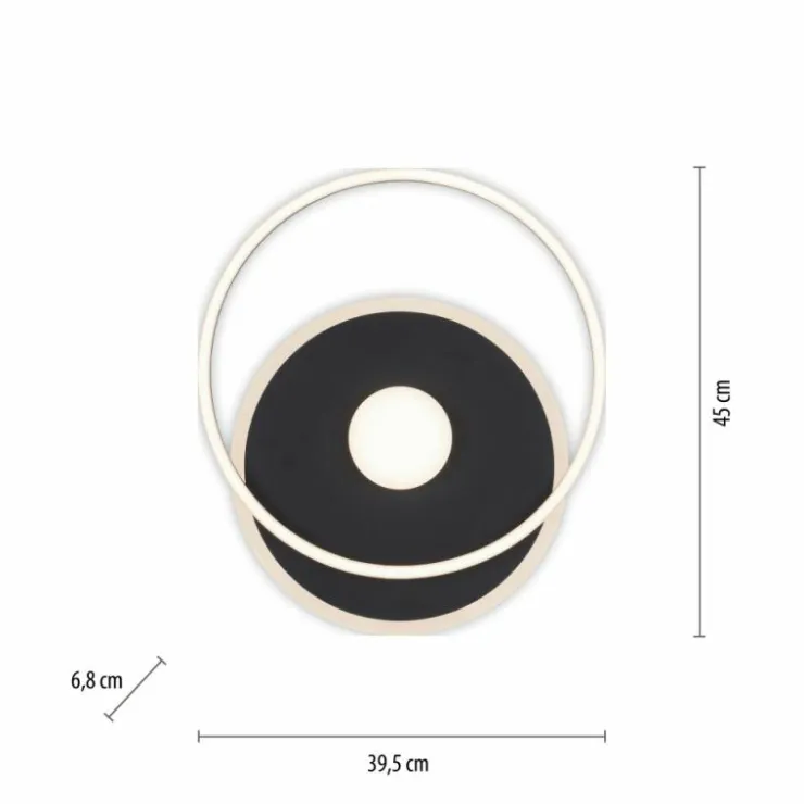 Luminaires Leuchten Direkt Éclairage Led|Plafonnier Leuchten-Direkt DOMINO LED Noir, 1 lumière