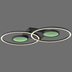 Luminaires Leuchten Direkt Éclairage Led|Plafonnier Leuchten-Direkt TUNEL LED Noir, 1 lumière, Télécommandes, Changeur de couleurs