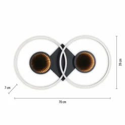 Luminaires Leuchten Direkt Éclairage Led|Plafonnier Leuchten-Direkt TUNEL LED Noir, 1 lumière, Télécommandes, Changeur de couleurs