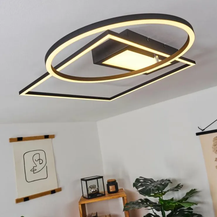 hofstein Éclairage Led|Plafonnier Loftheim LED Chrome, Noir, Blanc, 1 lumière, Télécommandes