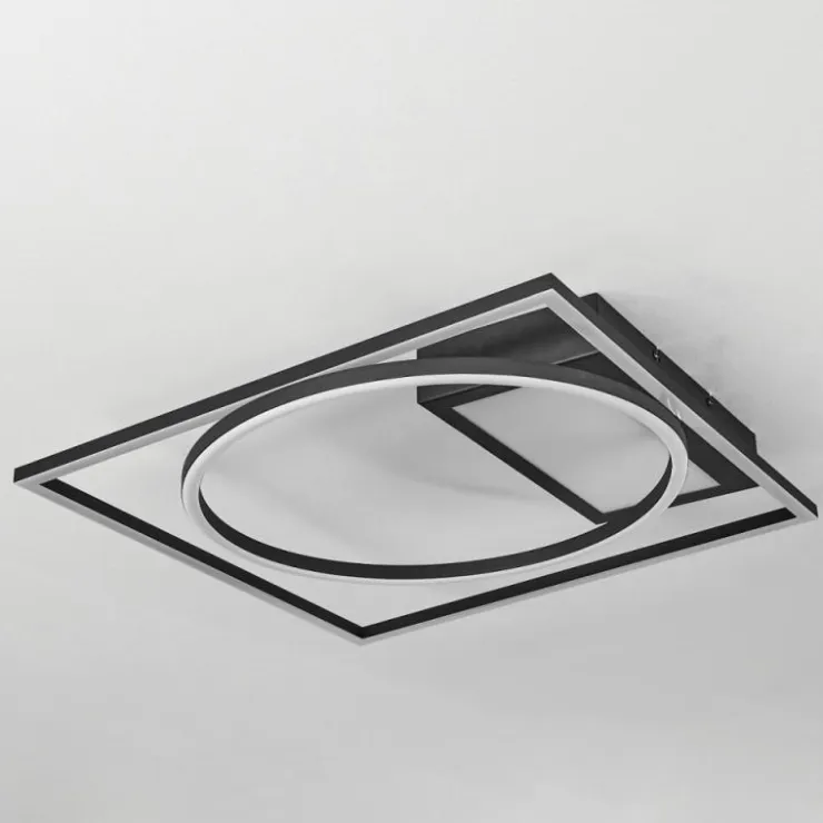 hofstein Éclairage Led|Plafonnier Loftheim LED Chrome, Noir, Blanc, 1 lumière, Télécommandes