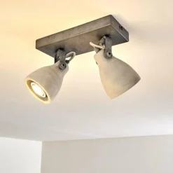 hofstein Spots Et Projecteurs|Plafonnier Lomma Gris, 2 lumières
