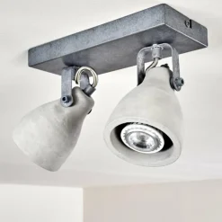 hofstein Spots Et Projecteurs|Plafonnier Lomma Gris, 2 lumières