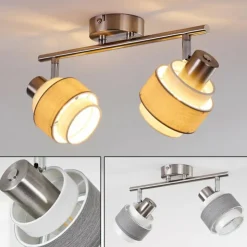hofstein Spots Et Projecteurs|Plafonnier Lotorp Nickel mat, 2 lumières
