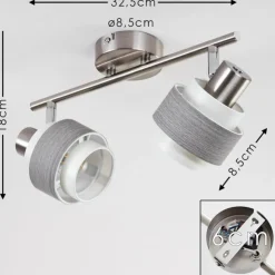 hofstein Spots Et Projecteurs|Plafonnier Lotorp Nickel mat, 2 lumières