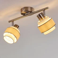 hofstein Spots Et Projecteurs|Plafonnier Lotorp Nickel mat, 2 lumières