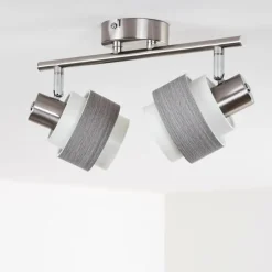 hofstein Spots Et Projecteurs|Plafonnier Lotorp Nickel mat, 2 lumières