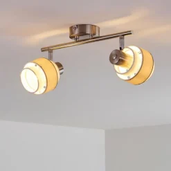 hofstein Spots Et Projecteurs|Plafonnier Lotorp Nickel mat, 2 lumières