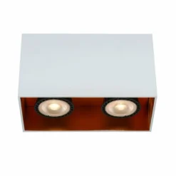 Luminaires Lucide Plafonniers|Plafonnier Lucide BIDO Cuivre, Blanc, 2 lumières