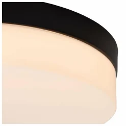 Luminaires Lucide Éclairage Led|Plafonnier Lucide BISKIT LED Noir, 1 lumière, Détecteur de mouvement