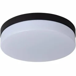 Luminaires Lucide Éclairage Led|Plafonnier Lucide BISKIT LED Noir, 1 lumière, Détecteur de mouvement