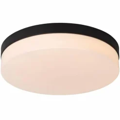 Luminaires Lucide Éclairage Led|Plafonnier Lucide BISKIT LED Noir, 1 lumière, Détecteur de mouvement