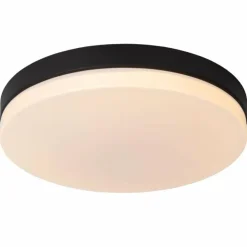 Luminaires Lucide Éclairage Led|Plafonnier Lucide BISKIT LED Noir, 1 lumière, Détecteur de mouvement
