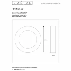 Luminaires Lucide Éclairage Led|Plafonnier Lucide BRICE LED Noir, 1 lumière