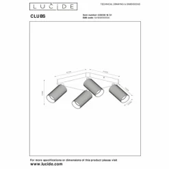 Luminaires Lucide Spots Et Projecteurs|Plafonnier Lucide CLUBS Blanc, 4 lumières