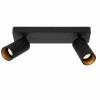 Luminaires Lucide Spots Et Projecteurs|Plafonnier Lucide CLUBS Noir, 2 lumières
