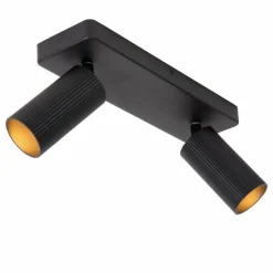Luminaires Lucide Spots Et Projecteurs|Plafonnier Lucide CLUBS Noir, 2 lumières