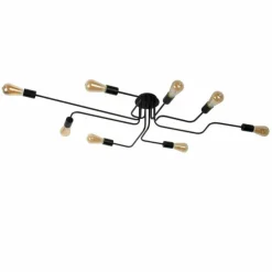 Luminaires Lucide Plafonniers|Plafonnier Lucide LESTER Noir, 8 lumières