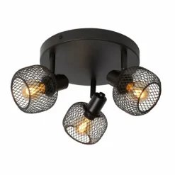 Luminaires Lucide Plafonniers|Plafonnier Lucide MAREN Noir, 3 lumières
