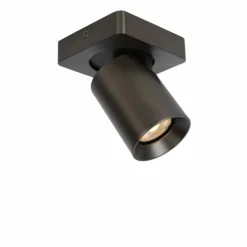 Luminaires Lucide Spots Et Projecteurs|Plafonnier Lucide NIGEL LED Acier inoxydable, Noir, 1 lumière