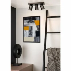 Luminaires Lucide Éclairage Led|Plafonnier Lucide NIGEL LED Acier inoxydable, Noir, 3 lumières