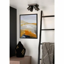 Luminaires Lucide Éclairage Led|Plafonnier Lucide NIGEL LED Acier inoxydable, Noir, 4 lumières