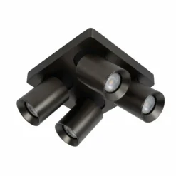Luminaires Lucide Éclairage Led|Plafonnier Lucide NIGEL LED Acier inoxydable, Noir, 4 lumières