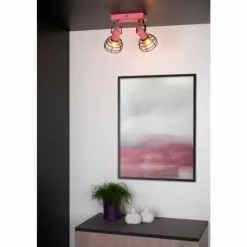 Luminaires Lucide Plafonniers|Plafonnier Lucide Pola Rose, Noir, 2 lumières