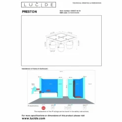 Luminaires Lucide Spots Et Projecteurs|Plafonnier Lucide PRESTON Blanc, 4 lumières