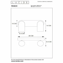 Luminaires Lucide Spots Et Projecteurs|Plafonnier Lucide PUNCH Blanc, 2 lumières