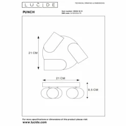 Luminaires Lucide Spots Et Projecteurs|Plafonnier Lucide PUNCH Blanc, 3 lumières