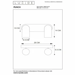 Luminaires Lucide Spots Et Projecteurs|Plafonnier Lucide PUNCH Noir, 2 lumières