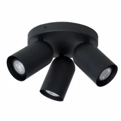 Luminaires Lucide Spots Et Projecteurs|Plafonnier Lucide PUNCH Noir, 3 lumières